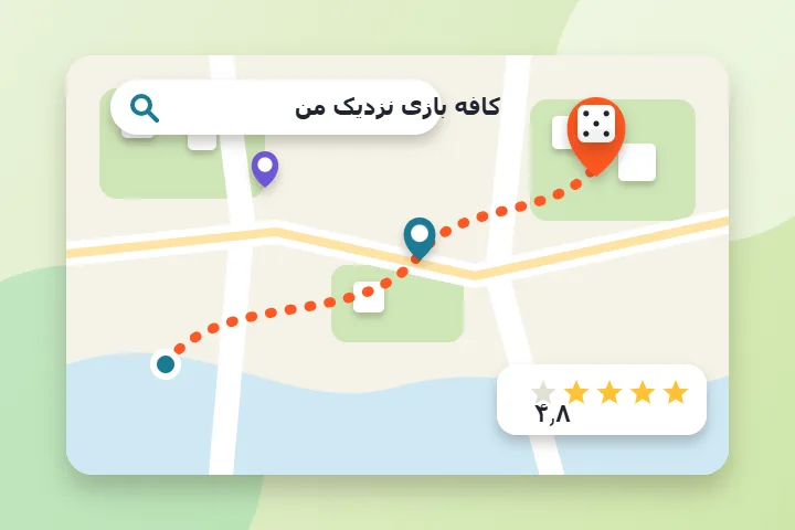 نقشه‌ی کاغذی با نشانگر موقعیت